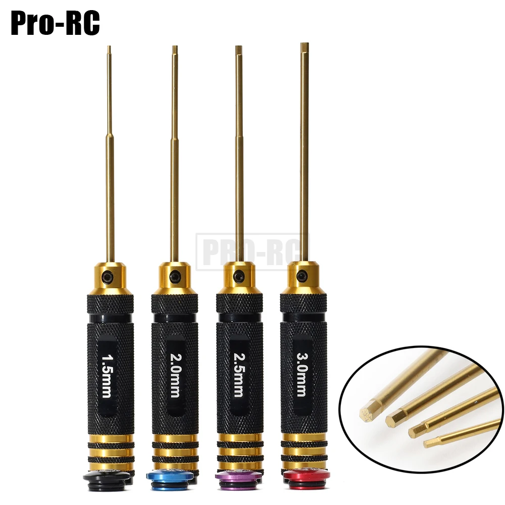 

4Pcs Metal 1.5/2/2.5/3mm Hexagon Screwdriver Screw Driver Tool Kit for Axial SCX10 II Traxxas TRX-4 Tamiya RC Car Part