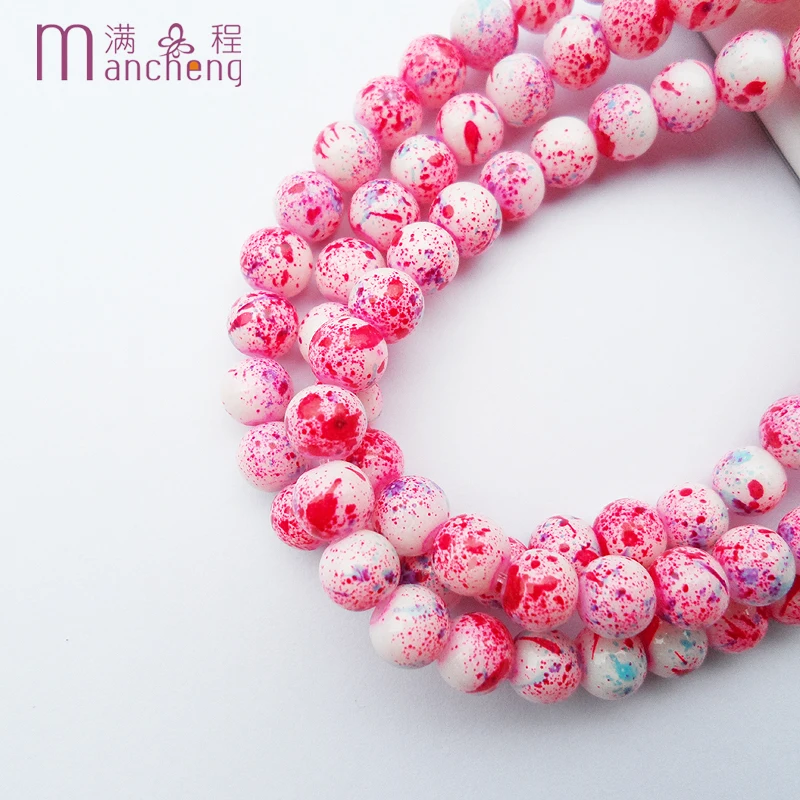 Tiki Official-website 3 шт. слоты Valorant Noel браслеты 6 мм красный цветок фарфоровый стеклянный