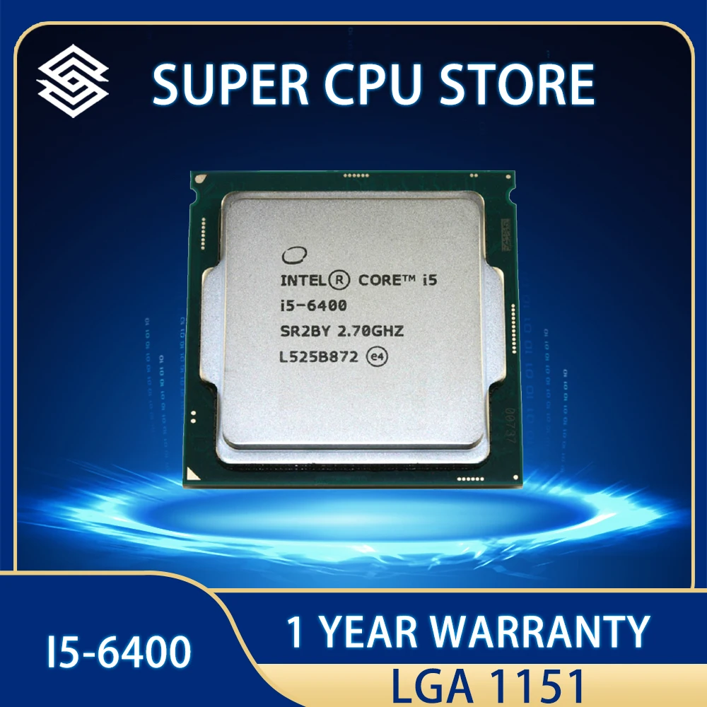 

Intel Core i5-6400 i5 6400 CPU Processor 6M 65W 2.7 GHz Quad-Core Quad-Thread LGA 1151