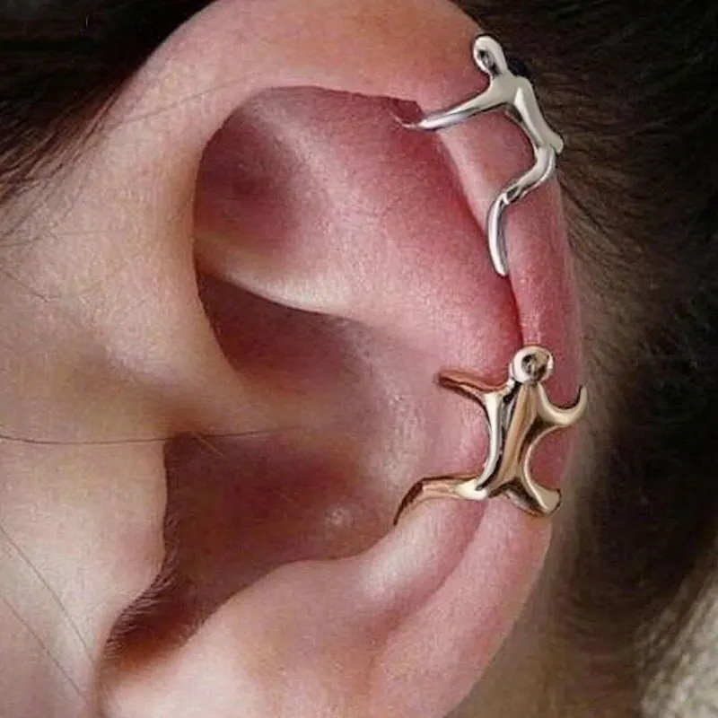 Серьги-клипсы в форме фигуры для мужчин и женщин клипсы альпинизма не пирсинг