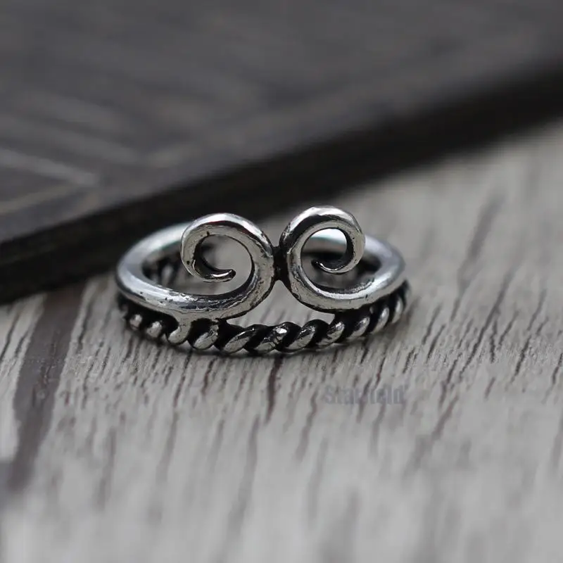 

Thai Silver Jewelry S925 Sterling Silver Create Male Female Models Ring Ring Retro Features Curse Ring
