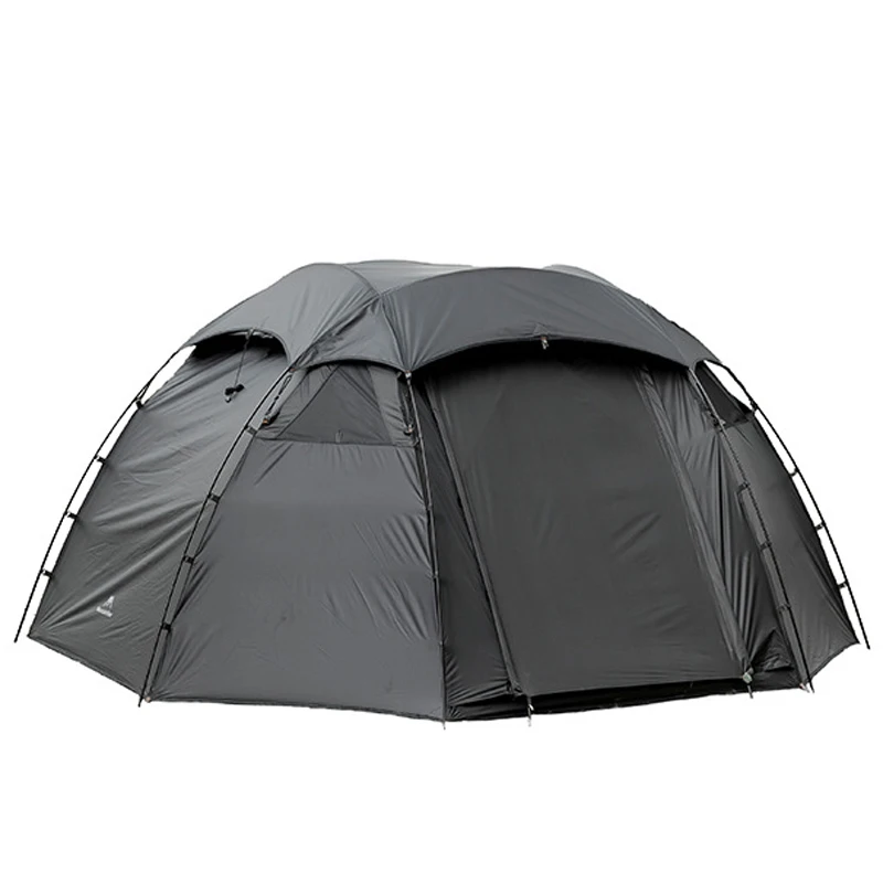 

Черная круглая туристическая палатка для отдыха на открытом воздухе, роскошная Однослойная туристическая палатка 210T с противоударными шва...