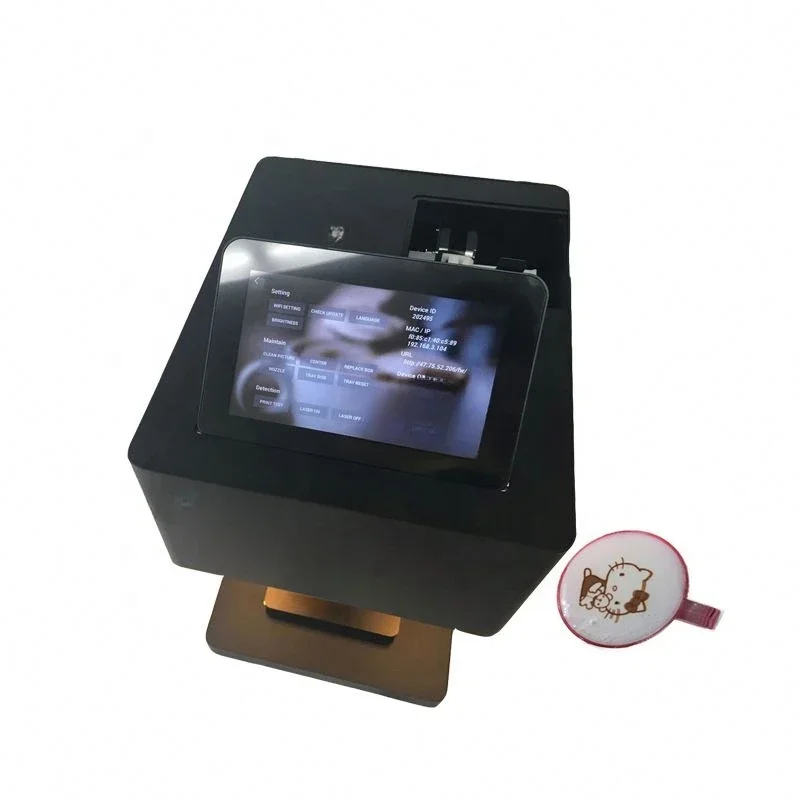 Full color printing coffee pulling machine with compact design and just need to contact WIFI use easy operation