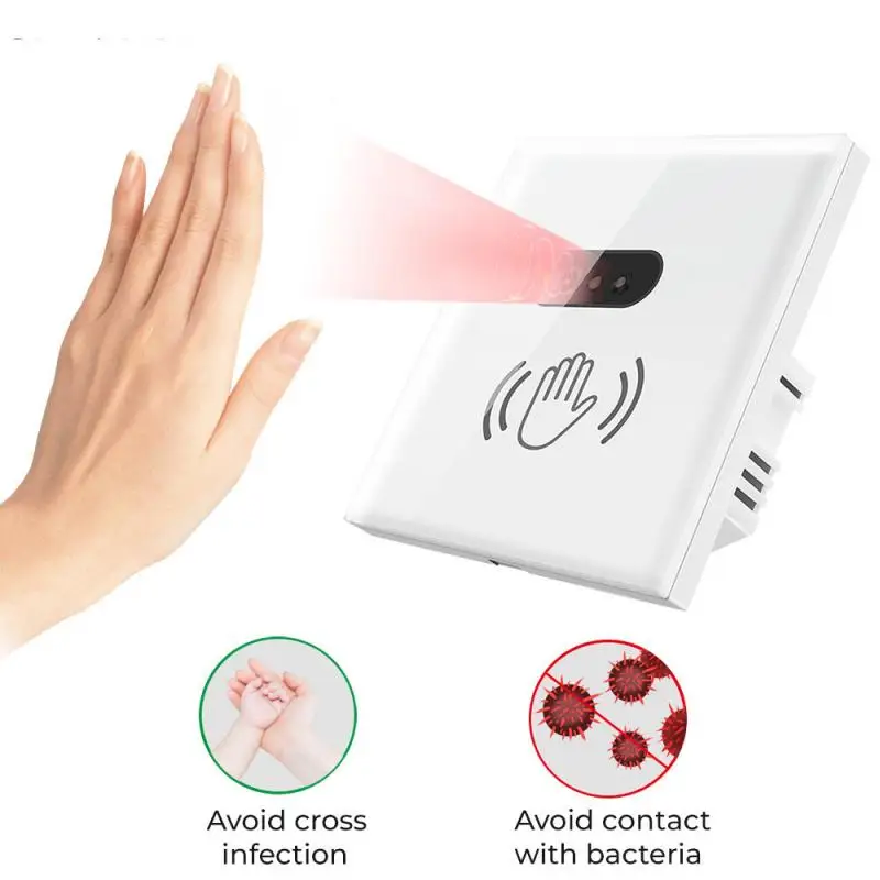 

Aubess Wall Smart Light Switch Lnfrared IR Sensor No Need Touch EU UK 90-250V Glass Screen Panel Electrical Power On Off Lamp