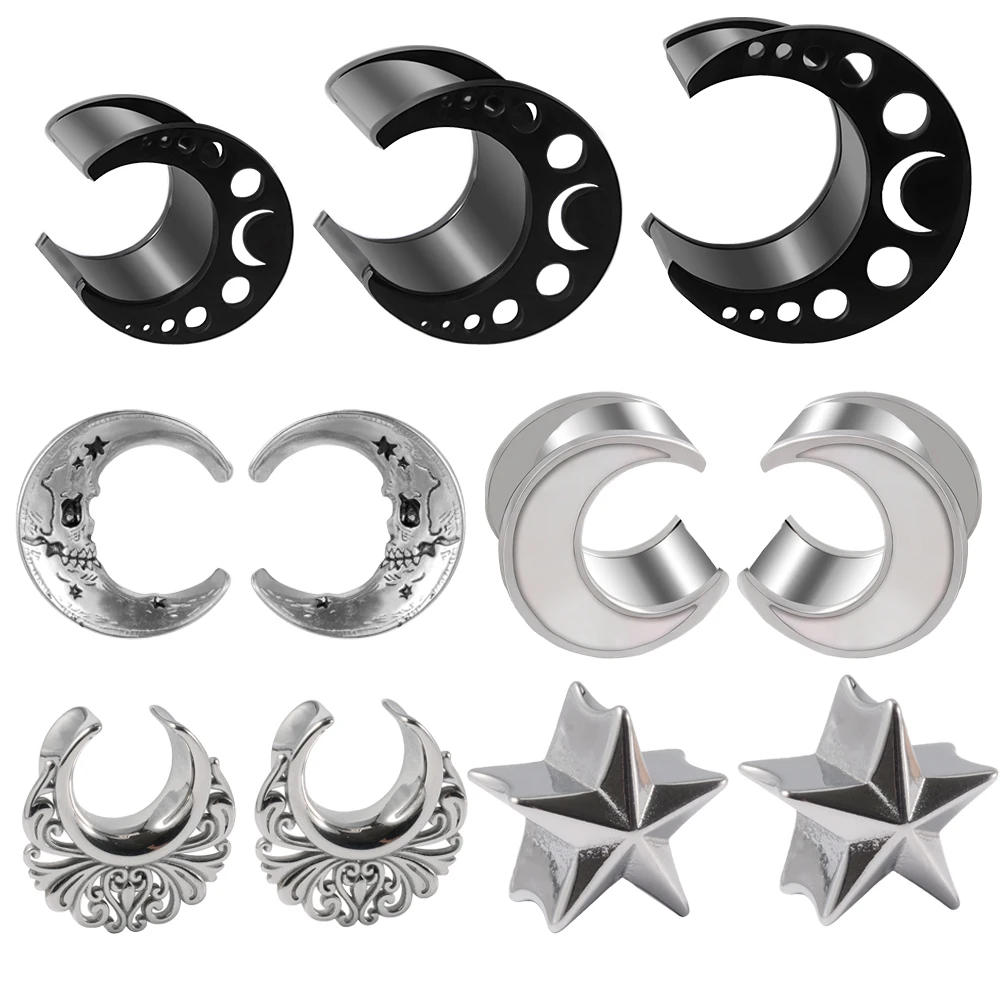 Acryl Liebe Schwarz Weiß Herzförmige Hohl Transparent Ohr Gauge Piercing Klar Ohr Tunnel Ohr Expander 4mm-25mm – Detail 2