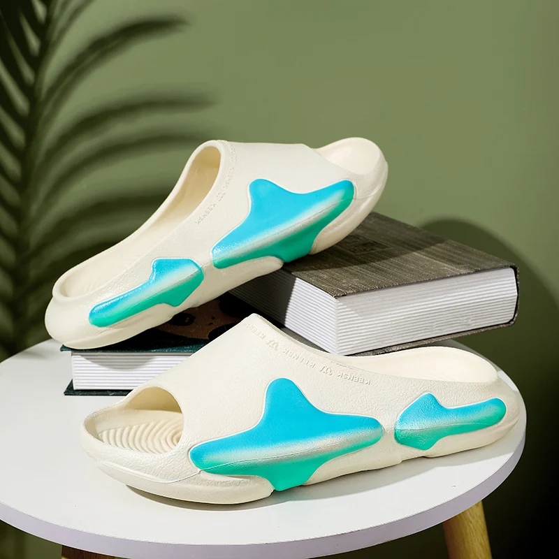 

Fashion Men Slippers Big Size 47 Summer Breathable Beach Leisure Shoes Slip On Mens Sandals Lightweight Soft Unisex Slides Men
