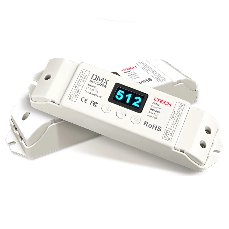 Новинка декодер LTECH светодиодный DMX512 4-канальный выход контроллер полосы RGBW 12 В 24 5