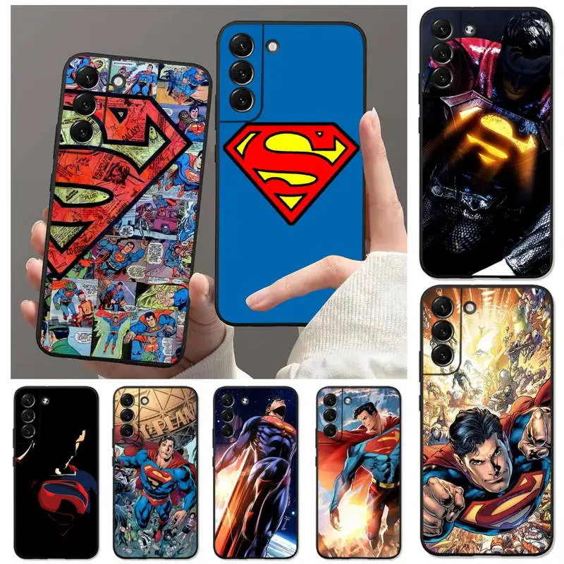 Купи Superhero Superman Phone Case for Samsung Galaxy S22 S21 Ultra S20 FE S10 S9 Plus 5G lite 2020 Soft Funda Cover за 120 рублей в магазине AliExpress