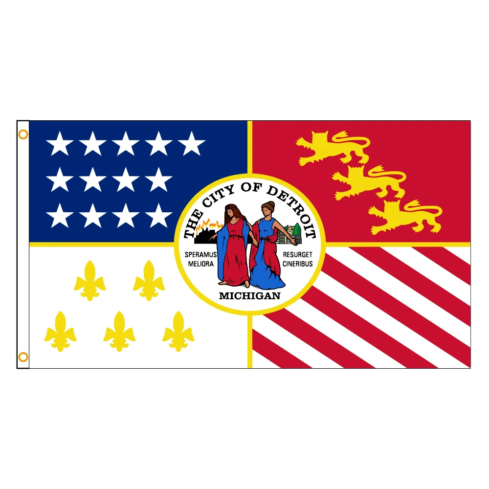 

Флаг США Детройта 3 Х5 футов 90 х150 см