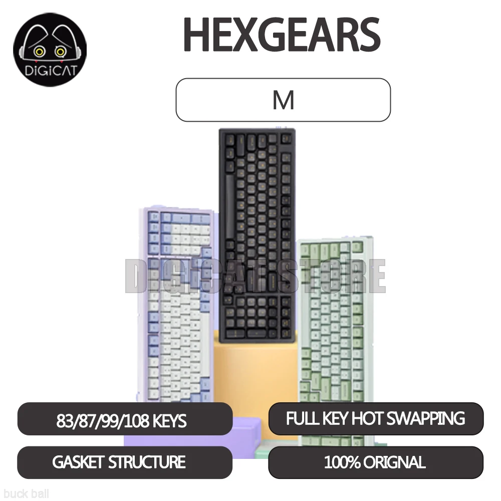 Механическая игровая клавиатура Hexgears серии M, Проводная Механическая клавиатура с полной заменой клавиш горячей замены PBT, USB соединение, прокладка, конструкция
