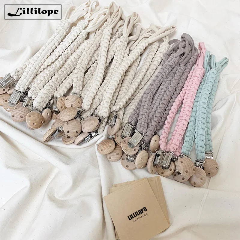 Lillilopo 100Pcs Handmade Crochet Baby Anti-drop Soother Chain Pacifier Nipple Dummy Holder Clips enlarge