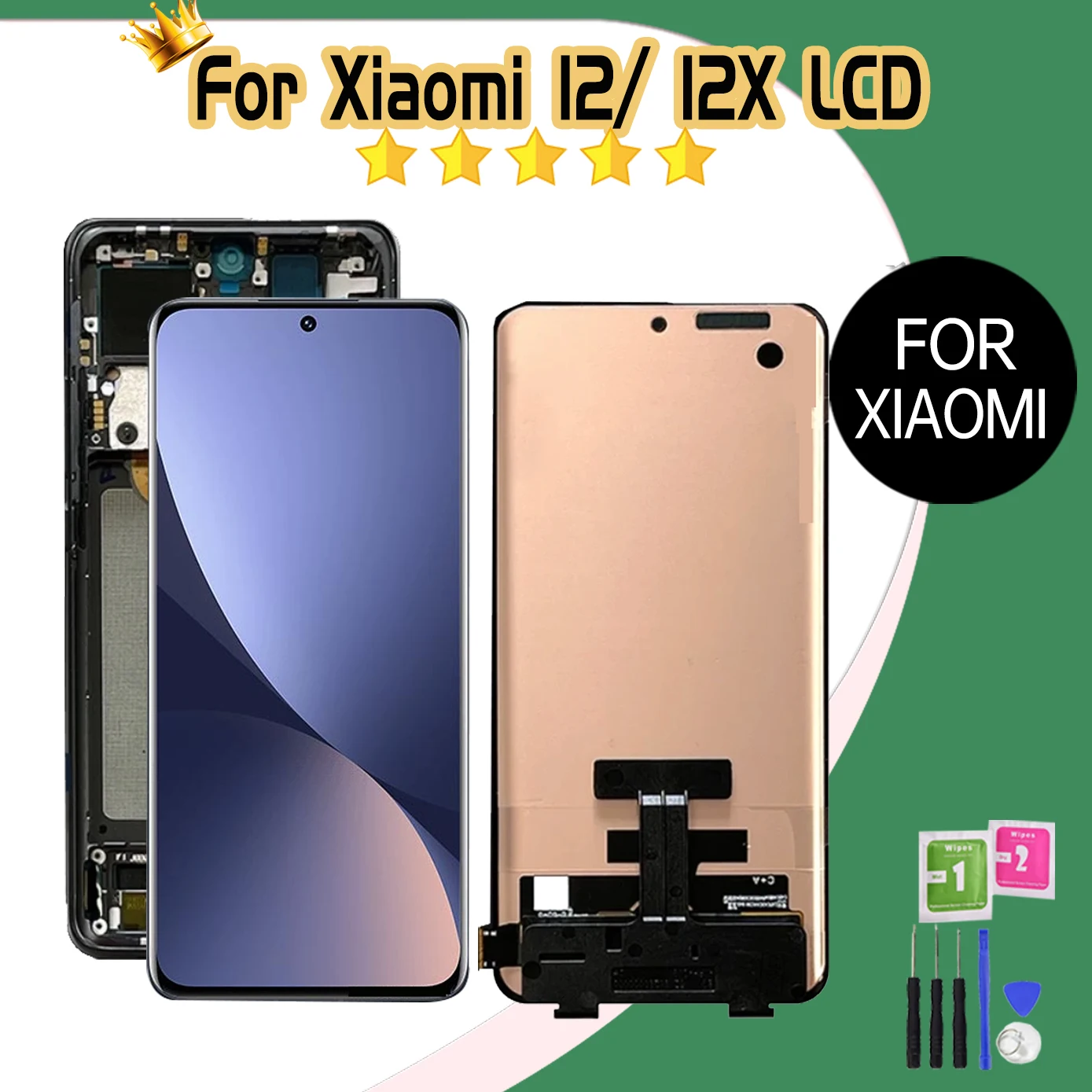 Протестированный ЖК-дисплей AMOLED 6 28 дюйма для Mi 12X Mi12X 2112123 AC AG Xiaomi 12 Сенсорный экран