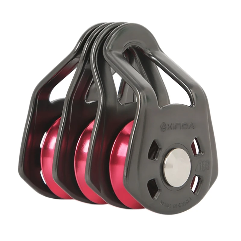 

ELOS-Xinda Outdoor Three Pulley Sliding Rope Sling Hoisting Ropeway Transportation Rock Climbing Rescue Pulley Group