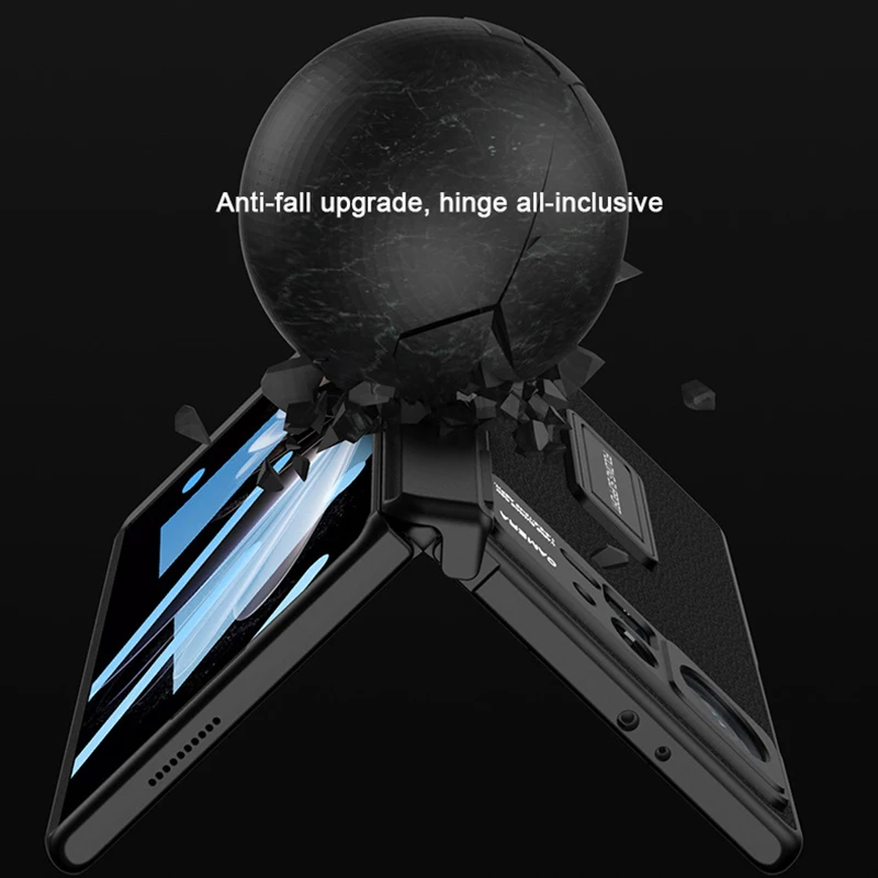 GKK Magnetic Hinge Shockproof Hard Plastic Leather Cover for Xiaomi Mix Fold 2 Front Glass Protector Film Kickstand Bracket Case