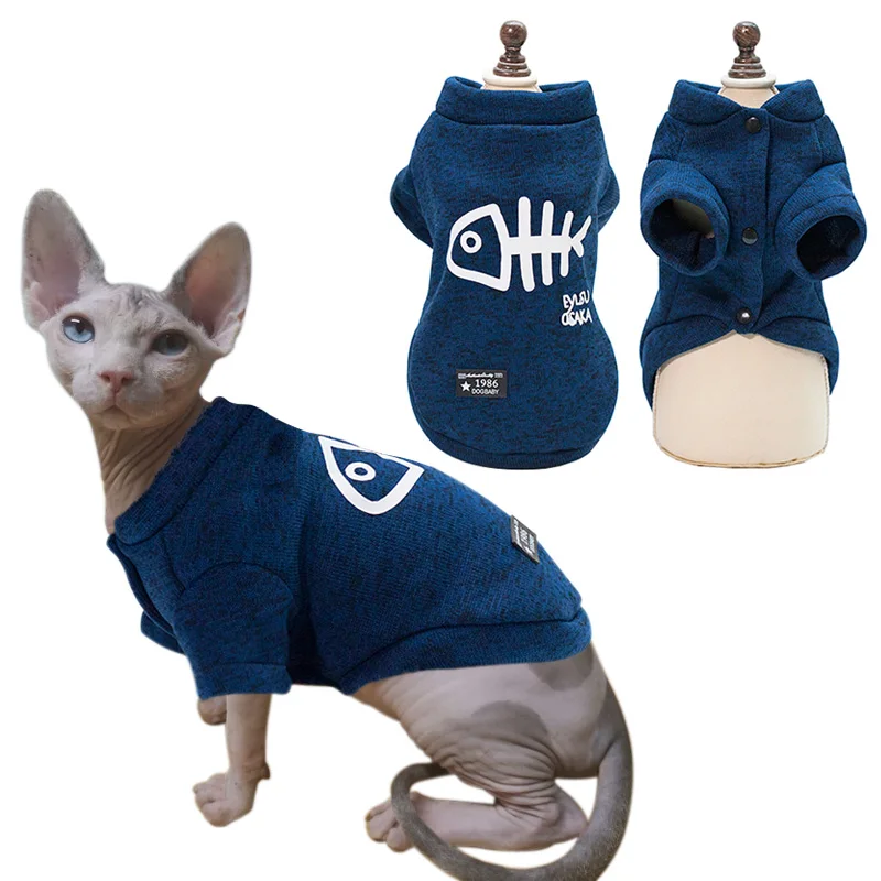 

Cat Clothes Autumn Winter Warm Clothes For Cats Dogs Sphynx Kitty Kitten Coat Jackets Printed Cat Costumes Pet Clothing Outfits