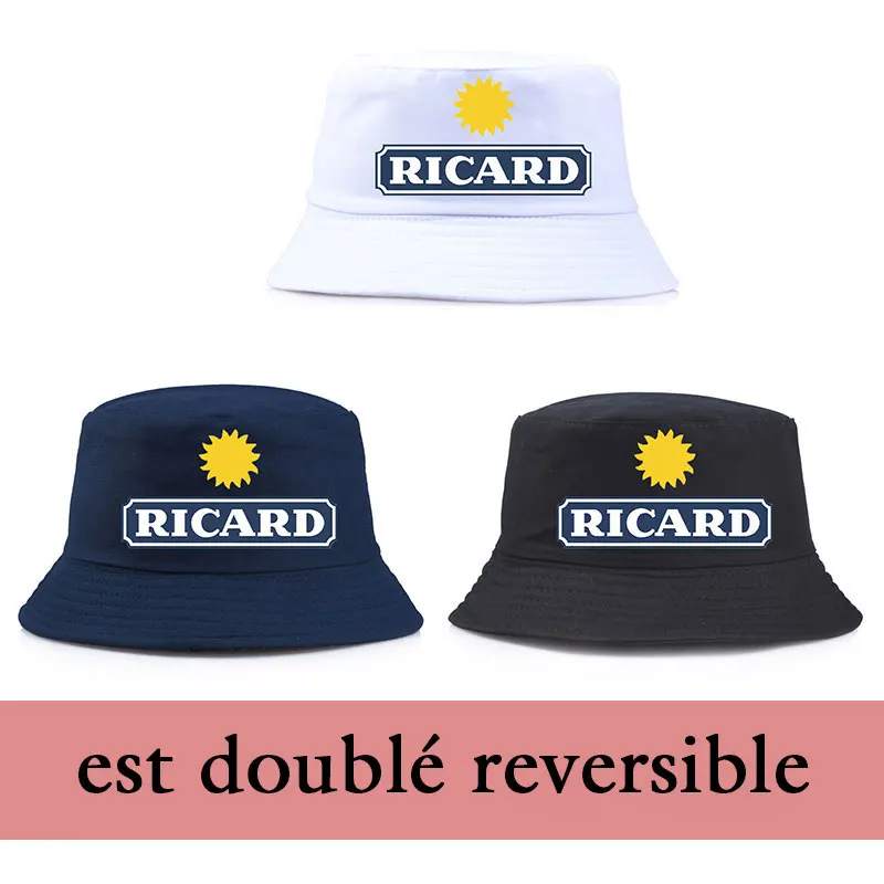 

Панама Ricard двусторонняя для мужчин и женщин, Модная хлопковая шапка для рыбаков, уличная спортивная шапка для мальчиков и девочек
