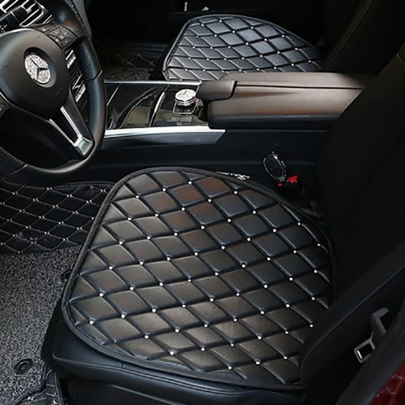 PU Leather Crystal Diamond Car Seat Cushion Covers For Women Girls Universal Size Car Seat Protector Auto Interior Accessories PU Leather Crystal Diamond Car Seat Cushion Covers For Women Girls Universal Size Car Seat Protector Auto Interior Accessories