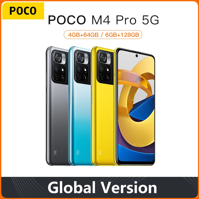 Смартфон глобальная версия POCO M4 Pro 64 ГБ/128 ГБ ROM MTK Dimensity 810 90 Гц 6 дюйма DotDisplay 50 МП 5000
