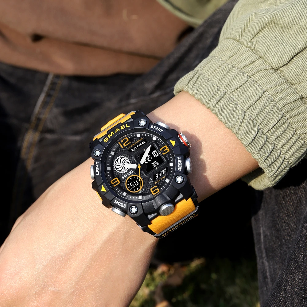 SMAEL модные кварцевые часы для мужчин оранжевые мужские оригинальные лучшие