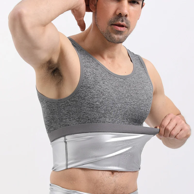 

Мужское нижнее белье для спорта и фитнеса, бесшовное корректирующее белье, корсет для пота, майка для сауны и живота
