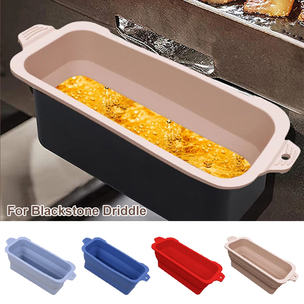 

Silicone Grill Drip Pan For Blackstone Griddle Grease Catcher Reusable Washable Grease Cup Liner BBQ Baking Cooking Accessories