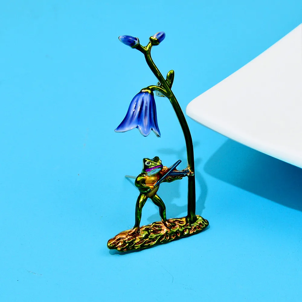 CINDY XIANG Лягушка играет брошь в виде скрипки с животными цветок ювелирные изделия