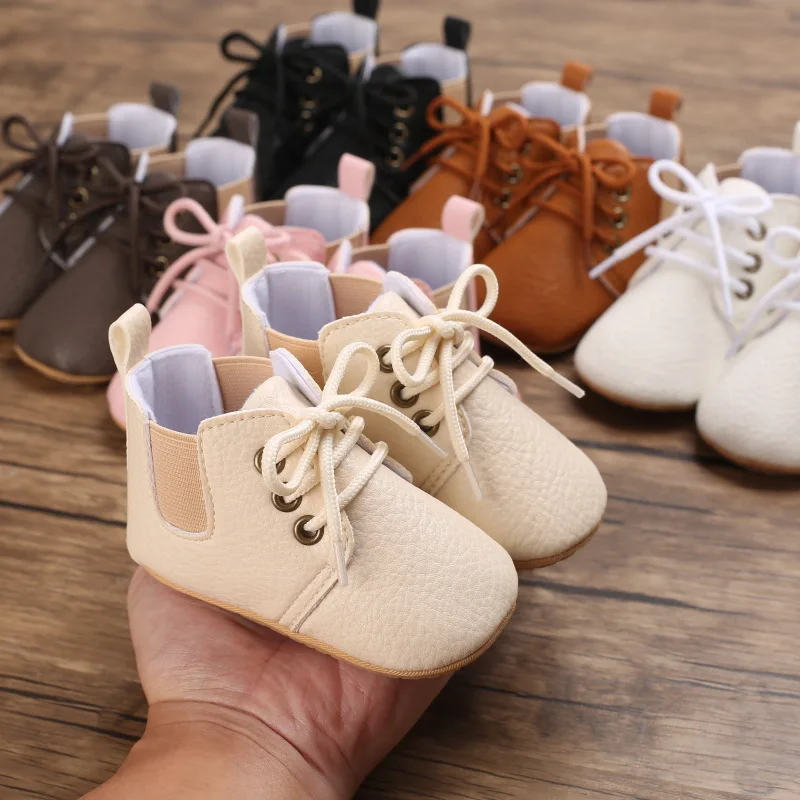 

PU Casual Baby Shoes Kids Sneakers Baby Girl Boy Solid Color Kids Shoes Infant Toddler Non Slip Sports Shoes Boots 0-18M