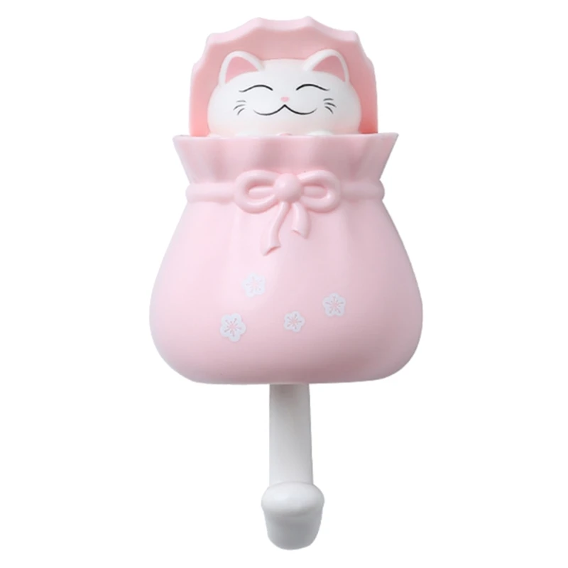 

Cute Cartoon for Cat Towel Hanger Adhesive Hooks Hat Rack Wall Hook Behind the D