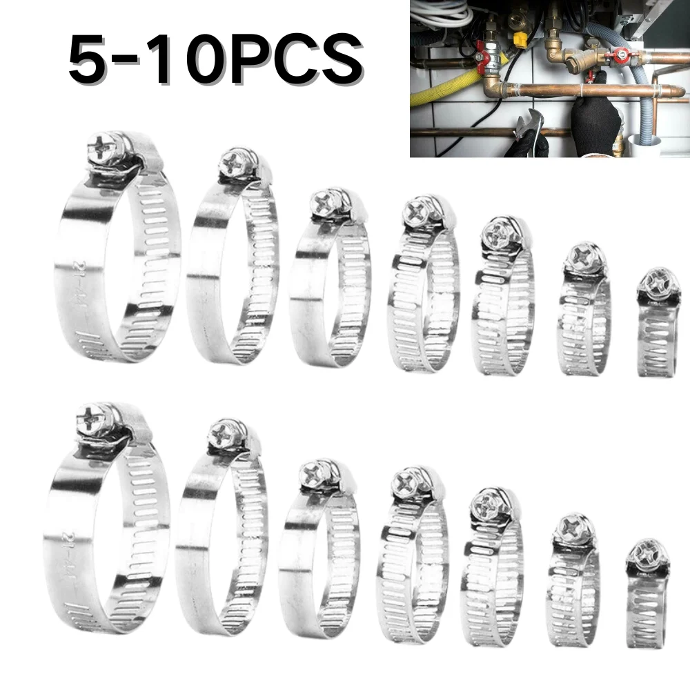 

5-10 шт. зажимы для топливных шлангов, хомуты для труб 8 мм-38 мм, хомут из нержавеющей стали, хомут для шланга, зажим для автомобильных труб, фиксированный инструмент