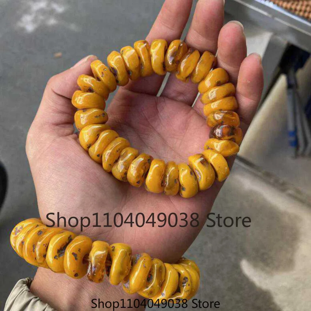 Янтарный браслет подарок натуральная кожа крупная энергия для женщин