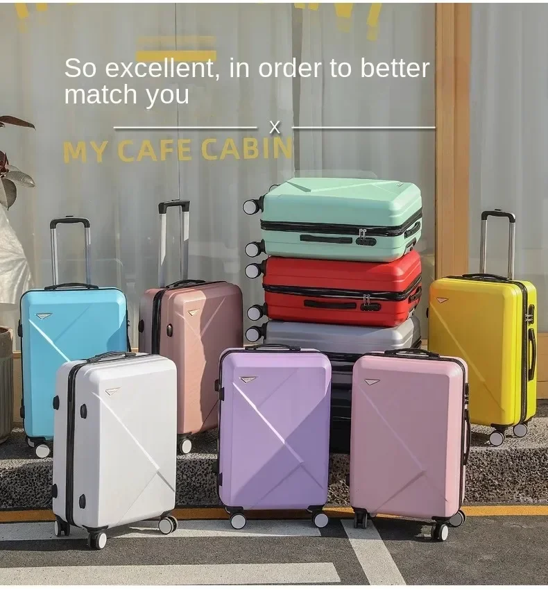 Женский дорожный чемодан на колесиках с кодовым замком цвета в ассортименте