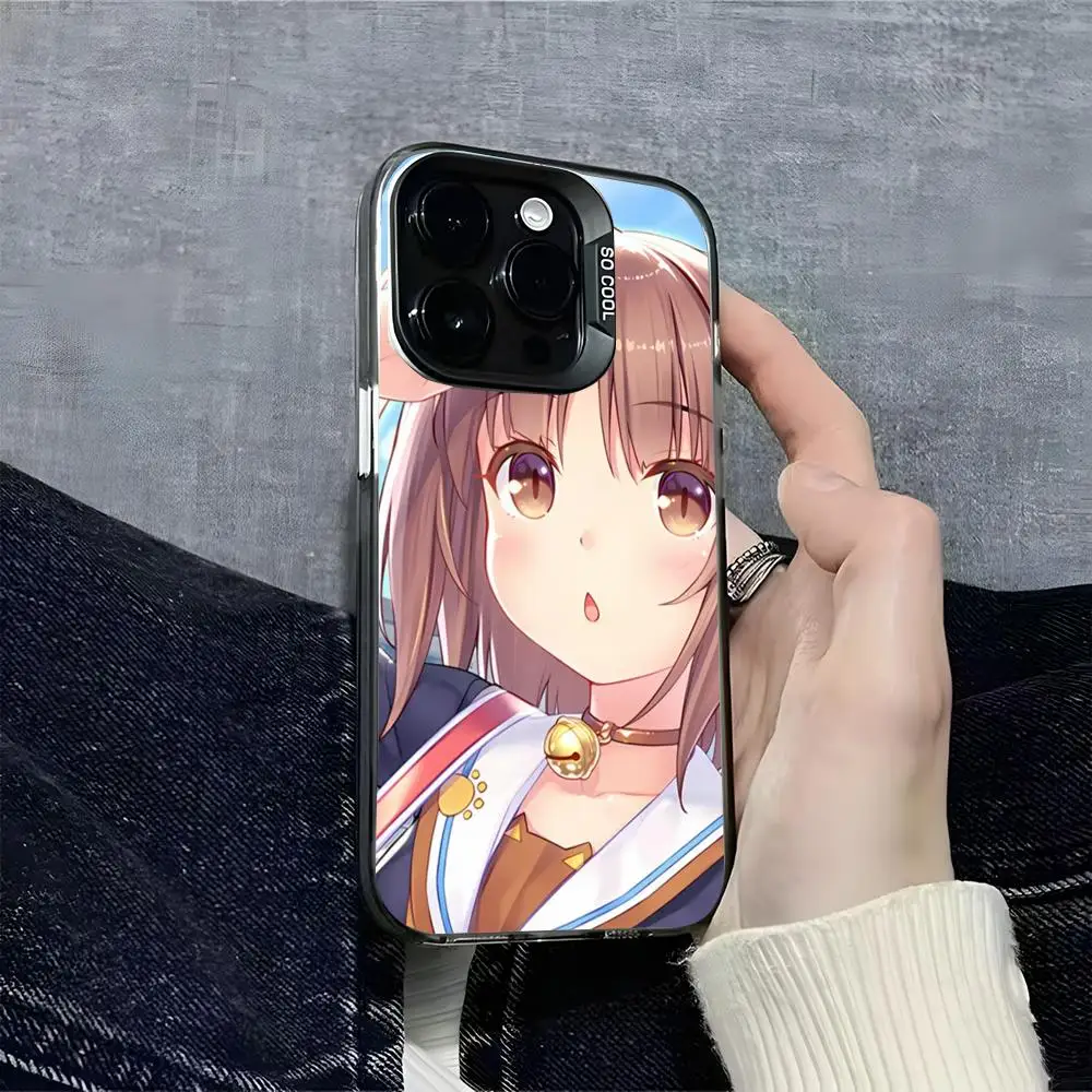 Фото Чехол для телефона NEKOPARA Azuki, серебристый корпус, для iPhone 18, 17, 16, 15, 14, 13, 12, 11 Pro Max Plus. №3