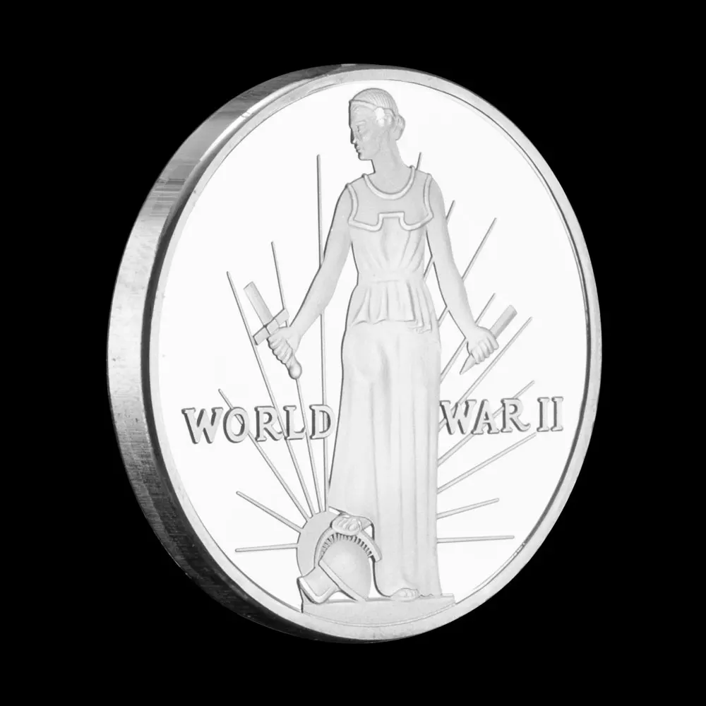 Сувенирная монета Второй мировой войны США (1941-1945) Посеребренная искусственная