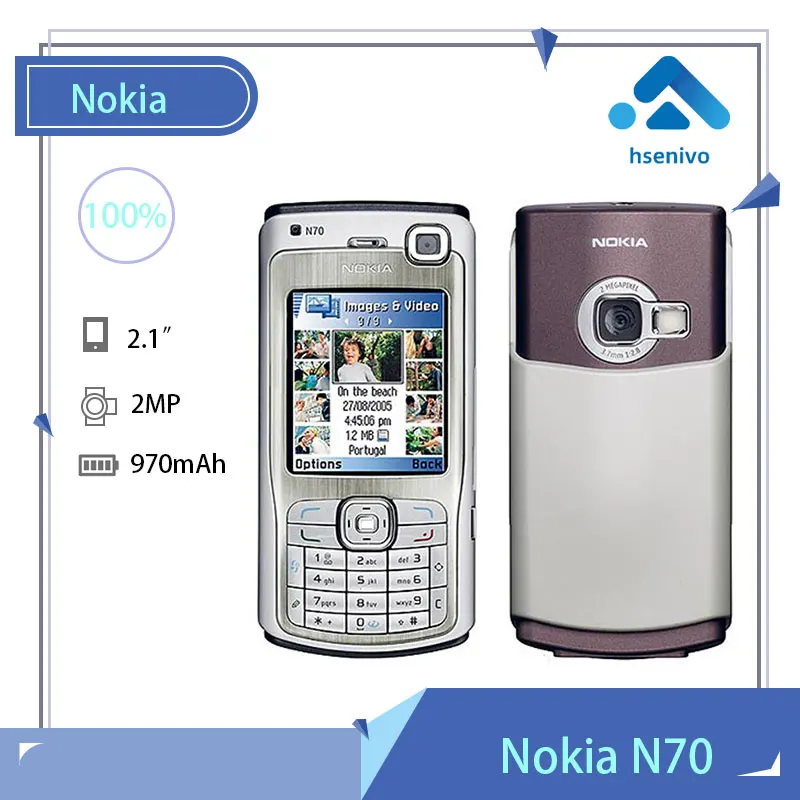 

Nokia N70 Refurbished-Original N70 Phone 2..1" FM Radio Symbian OS With Arabic Keyboard Free shipping Free shipping