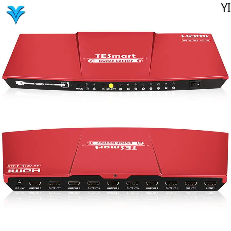 TESmart 2 в 8 выходов HDMI делитель-сплиттер 4k HDR EDID 4K60 Гц домашнее аудио видео и