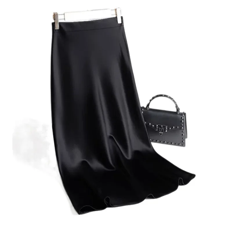 Лето 2024 новая женская юбка трапециевидной формы средней длины утягивающая