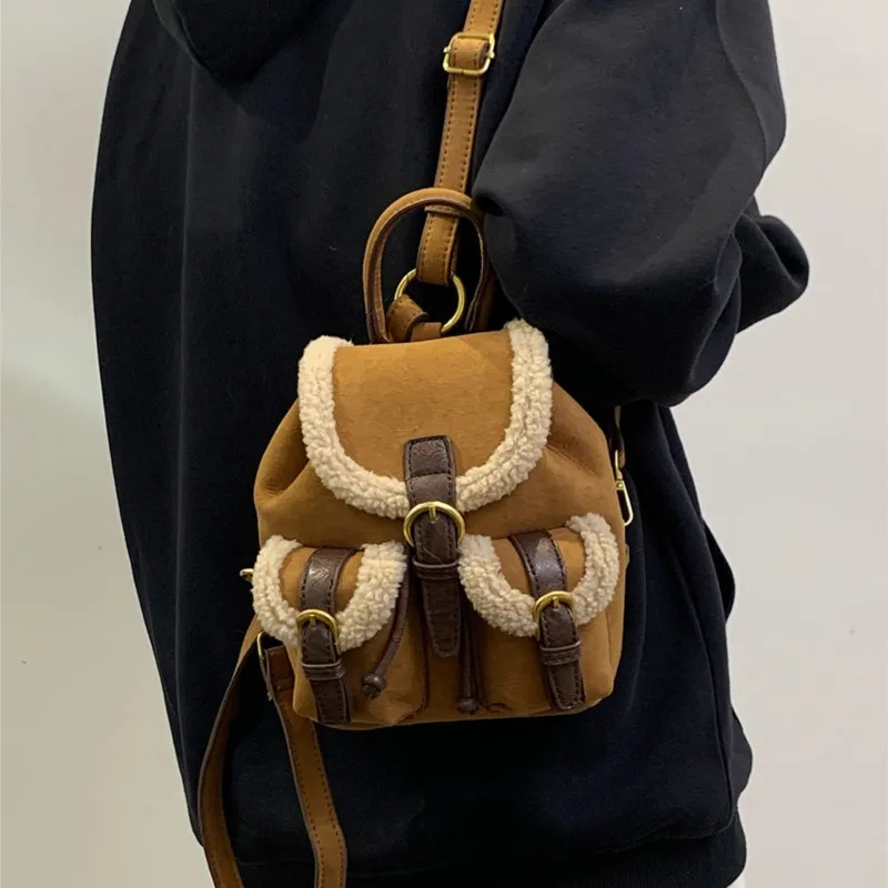 Маленький милый женский рюкзак из искусственной кожи в стиле ретро новинка 2024