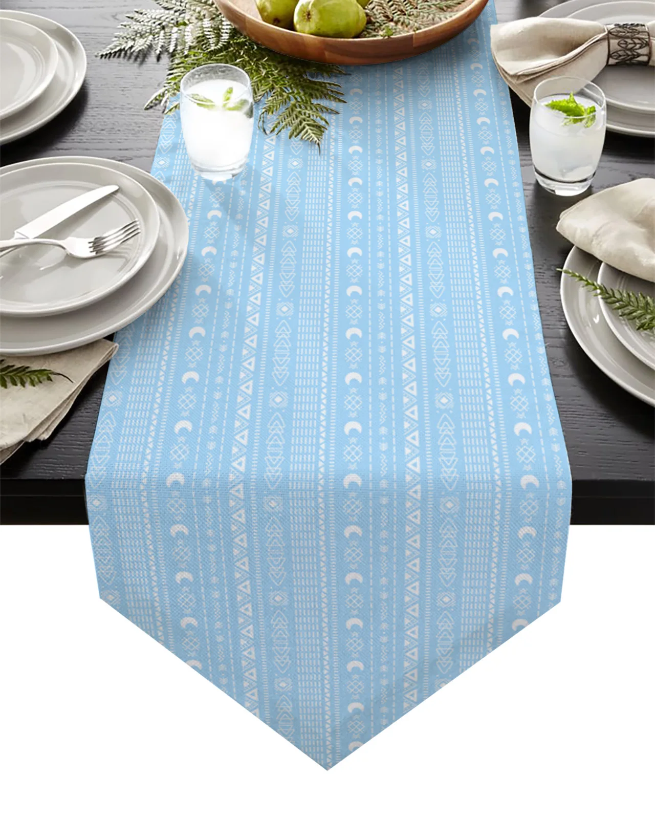 

Богемные настольные дорожки с ручной росписью в стиле ретро, синие настольные дорожки с рисунком, кофейного цвета, современные настольные д...