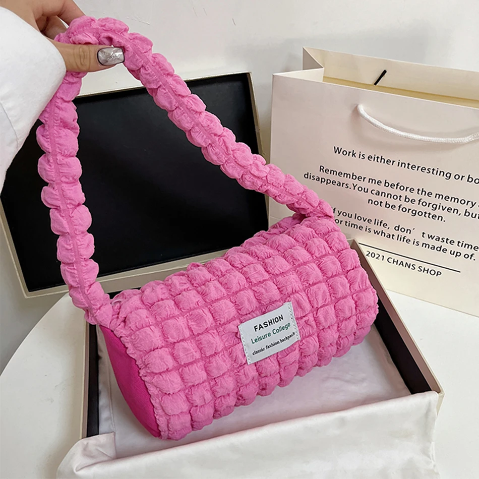 

2022 модная маленькая квадратная женская сумка на плечо, зимняя новая милая сумка из мягкого хлопка, кошелек и сумка, роскошная дизайнерская ж...