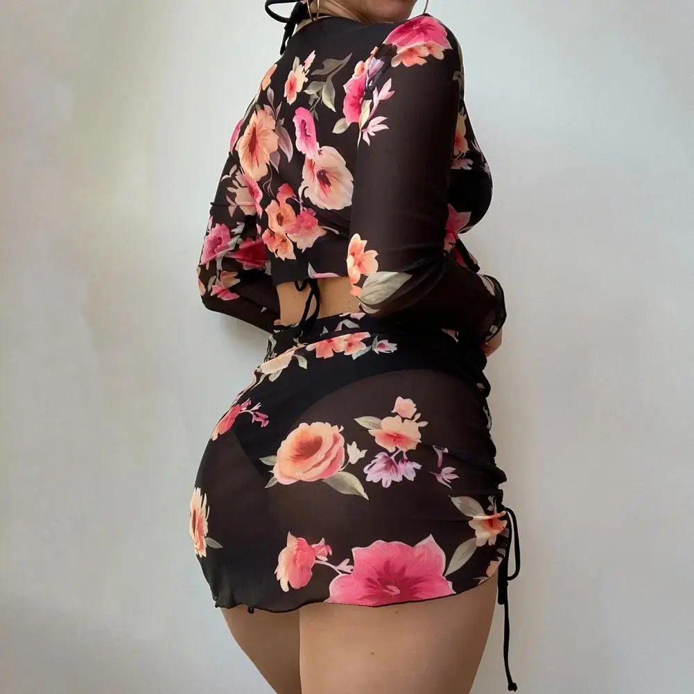 

4 шт./комплект, Женский раздельный купальник с принтом