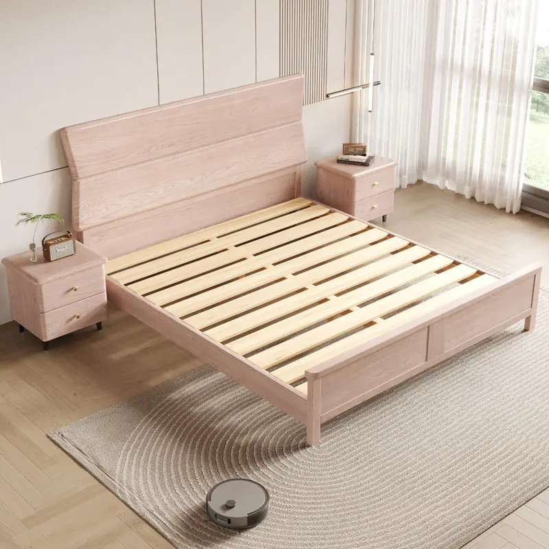 

Скандинавская кровать Ash из массива дерева, 1,8 м, двойная кровать, 1,5 м, wabi-sabi style, Современная Минималистичная мебель для хозяйской спальни