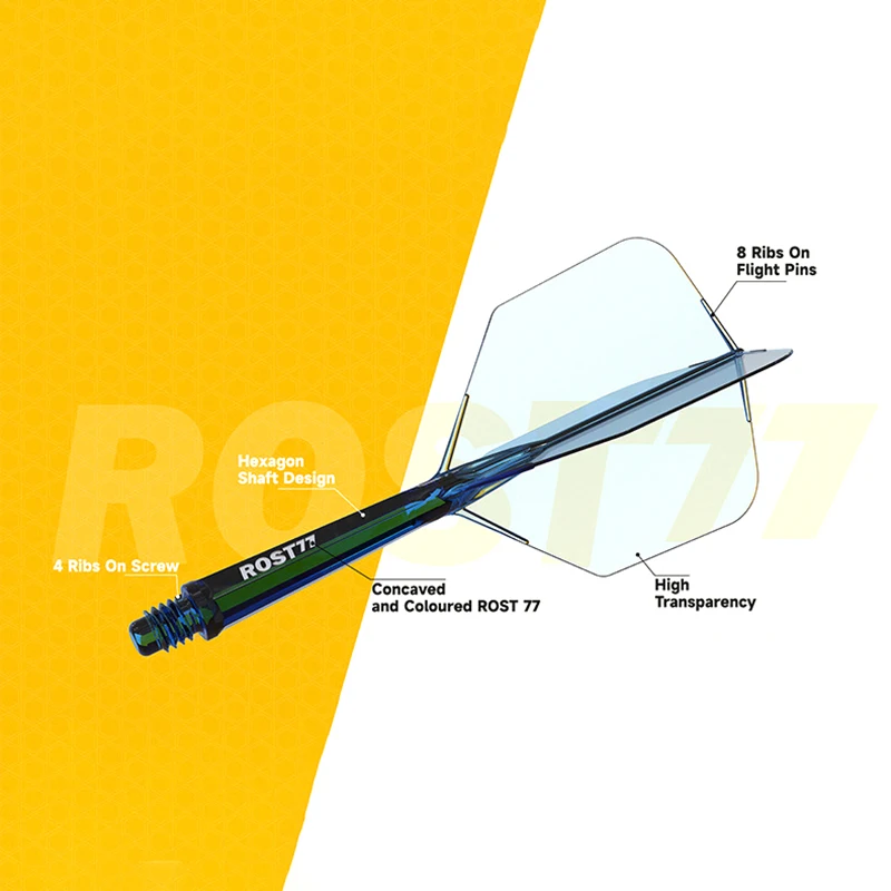For ROST 77 Integrated Dart Shaft And Flight M Big Wing Shape 14Colors Durable Stiff Tightly Tip Darts Wings Dartboard Game