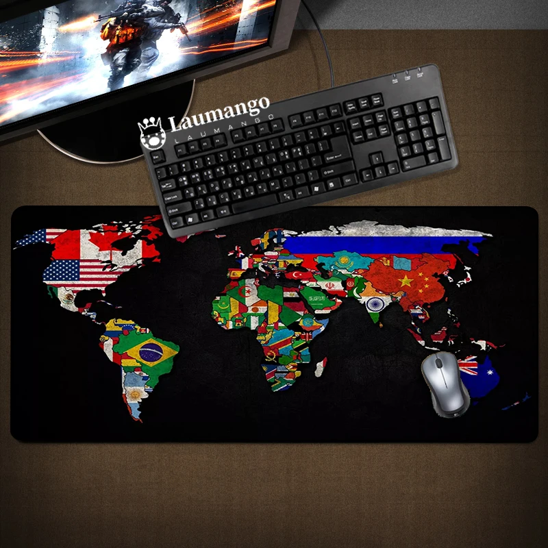 

Big World Map Rubber Keyboard Gamer Mouse Ped Pc Desk Mat Gaming Pad Computer Mause Carpet Extended Large Cabinet Mousepad Xxl