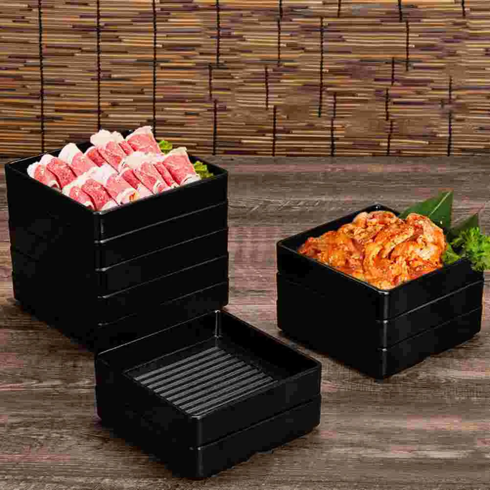 Креативная Квадратная тарелка для сервировки еды меламиновая барбекю