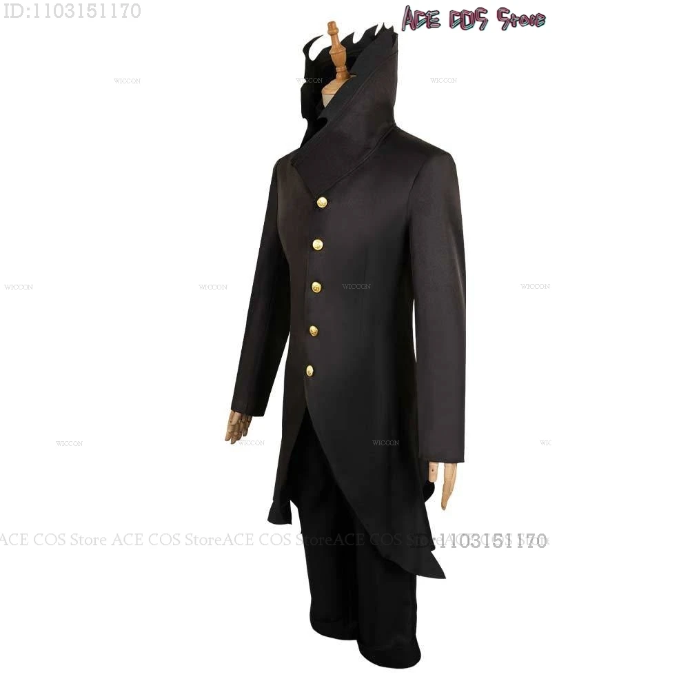 Ken Takakura Okarun Dandadan Cosplay Costume Wig Turbo Granny Mode High Necked Trench Coat Black Outfit Halloween Party Suit