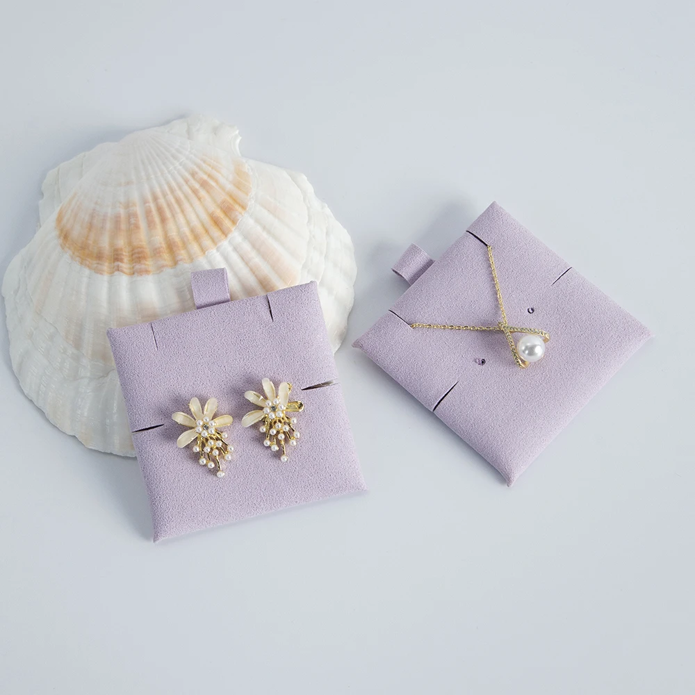 Earring Microfiber Cards Necklace Earring Display Cards Cardboard Pads for DIY Jewelry Packaging For Women Hang Tag Card Holder