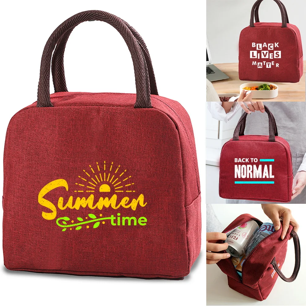 

Thermal Portable Lunch Bags Picnic Carry Canvas bags bento Pouch Lunch Food lunch Dinner Box Cold Storage Insulated Travel Bag