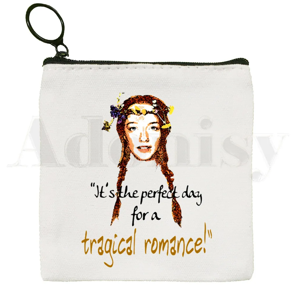 Anne Shirley Green Gables Bag Coin Purse Storage Small Bag Card Bag Key Bag Coin Clutch Bag Zipper Key Bag