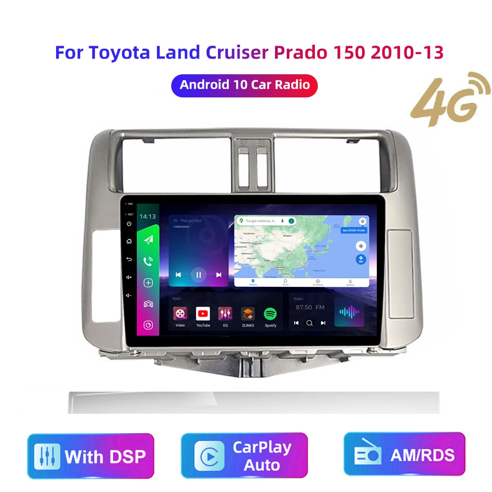 Radio Estéreo con GPS para coche, reproductor multimedia con Android, vídeo, HD, Carplay, 4G, AM/RDS/DSP, para Toyota Vios Yaris, años 2014 A 2016