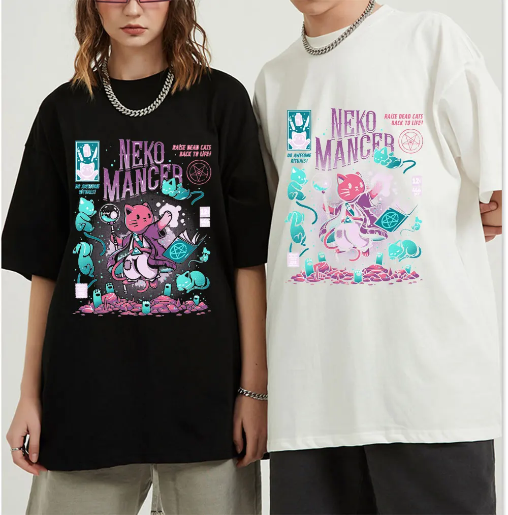 

Harajuku Men YF Neko Mancer Hip Hop T Shirt Oversized Unisex Cotton Plus Size T-Shirt Male Summer Short Sleeve Black Tops Tees